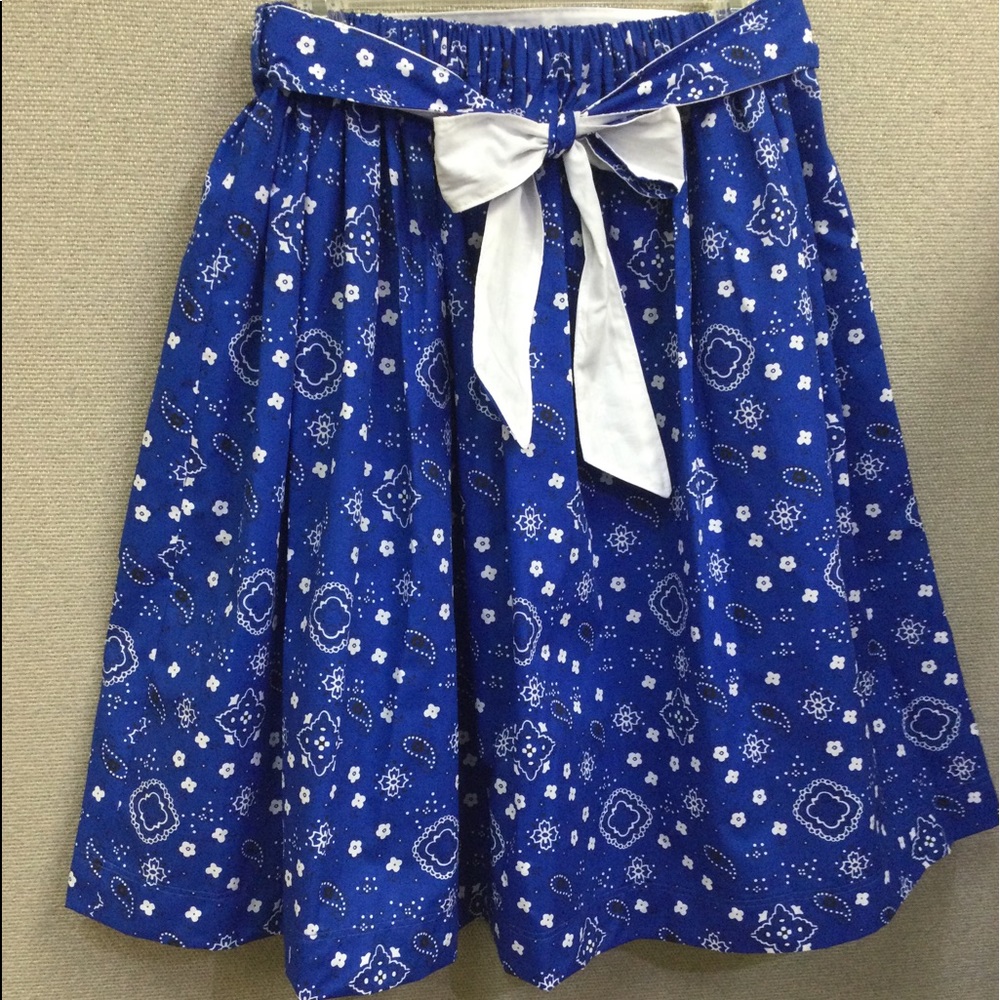 Handmade Skirt Royal Blue Bandana